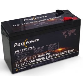 12V (12,8V) 7.5Ah 96Wh LiFePO4 PaqPOWER battery